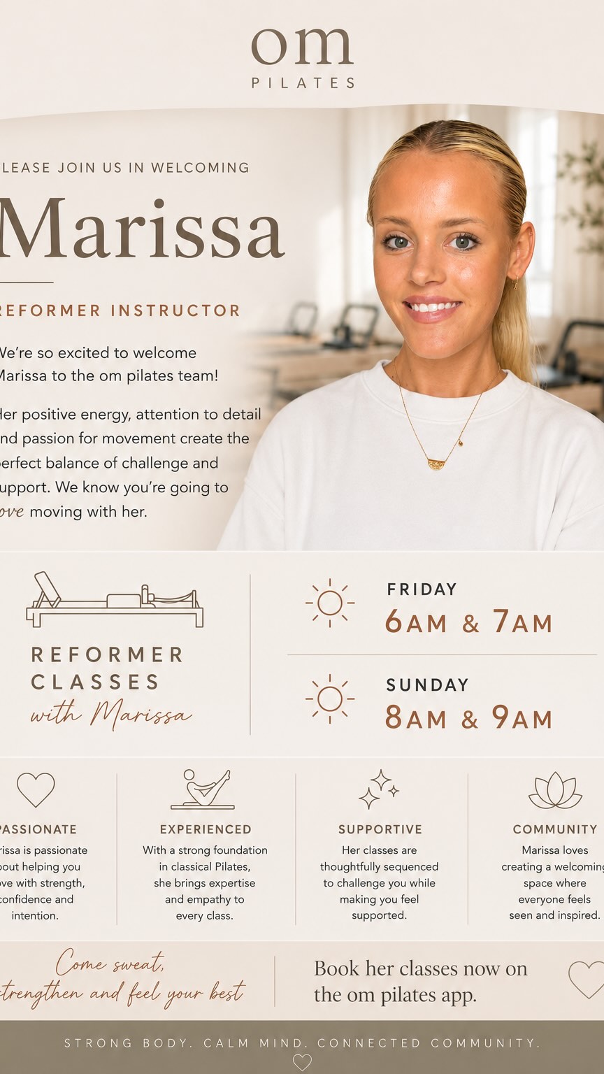 This is what wellness can look like when it actually fits into real life 🤍
Marissa walked into the studio, completed a kiosk-led reformer workout, then finished with some time in the infrared sauna and massage chairs.
No waiting for class times.
No pressure.
No intimidating gym floor.
Just movement, recovery and a little time for yourself.
Because looking after your body isn’t just about today.
It’s about having the strength, mobility and energy to keep doing the things you love for years to come.
✨ Open 4am–10pm, 7 days
✨ Kiosk-led reformer workouts
✨ Infrared sauna
✨ Massage chairs
✨ Group classes available
#ompilates #southportpilates #goldcoastpilates #reformerpilates